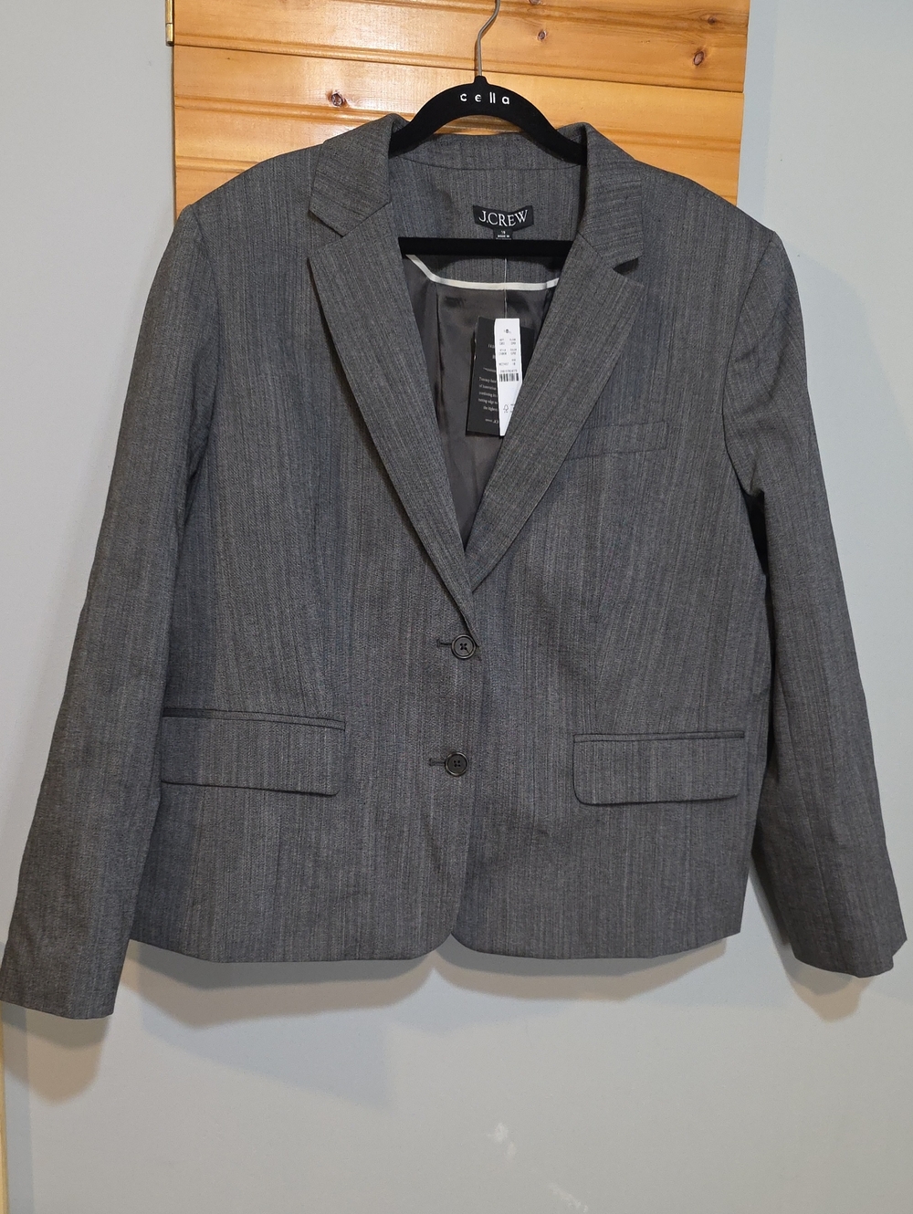 J.Crew Gray Wool Blend Blazer NWT Size 18 Career Office Classic